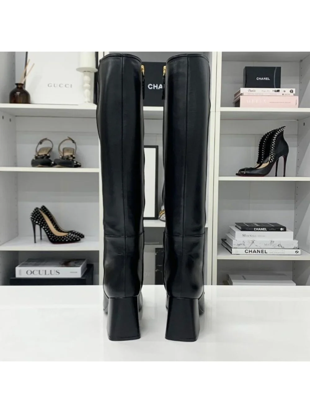 Gucci Horsebit Leather Long Boots Black